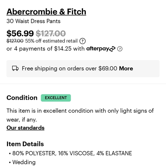 Abercrombie Ivory Dress Pants - Picture 5 of 6